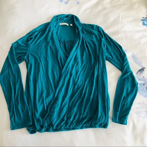 Babaton Teal Twist Front Plunging Blouse - Picture 4 of 8
